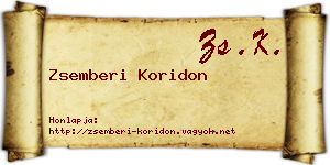 Zsemberi Koridon névjegykártya